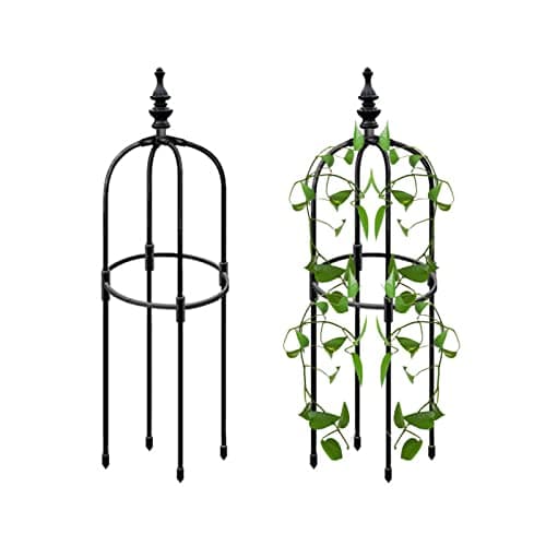 Image of Garden Obelisk Trellis - Metal Climbing Plant Support - Tower Vine Supports 90/120/150cm