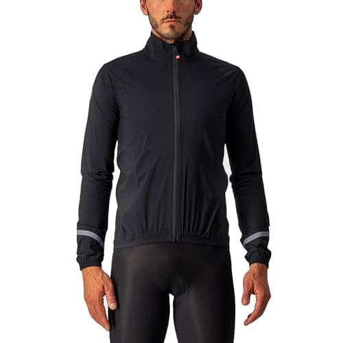 Image of CASTELLI Men's Emergency 2 Rain Jacket, Light black, L UK