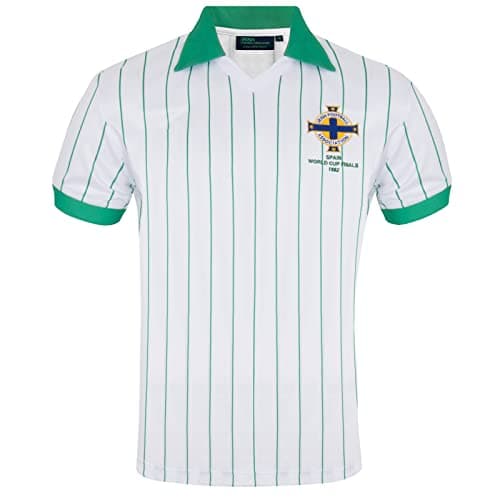 Image of Northern Ireland Mens Official 1982 World Cup Finals Retro Shirt White XL