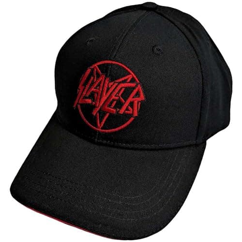 Image of Rock Off Officially Licensed Products Slayer Pentagram Band Logo Baseball Cap One Size