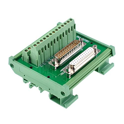 Image of Oiyagai DB25 D-Sub Male & Female Header Breakout Board Terminal Board Block DIN Rail Mount Interface Module Connector