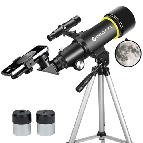 Image of Telescope for Adults Beginners, 70mm Aperture 400mm AZ Mount Fully Multi-Coated Optics Refractor Portable Telescopes, Travel Telescope with Tripod and Phone Adapter