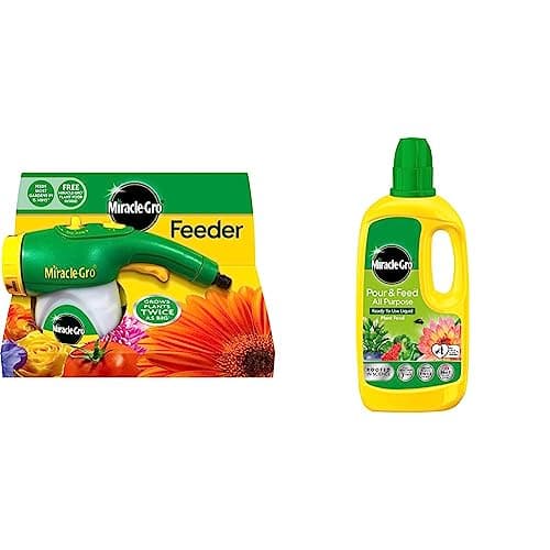 Image of Miracle-Gro Feeder Unit filled with All Purpose Soluble Plant Food, Connects Straight to a Garden Hose & Pour and Feed Liquid Plant Food, 1L