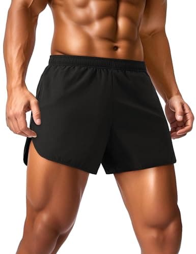 Image of MAGCOMSEN Men's Quick Dry 3 Inch Shorts Breathable Sports Gym Running Workout Activewear Summer Shorts Black, 34