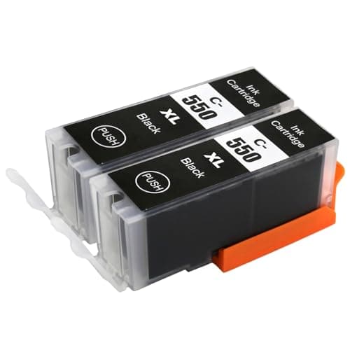 Image of Go Inks Compatible PGI-550 XL Black Ink Cartridges - 2 Pack replacement for Canon PIXMA Printers - 23ml - 550 XL Multipack - High Yield - 2x Bk