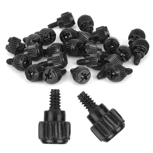 Image of 30pcs Computer Case Thumb Screws, 6-32 Thread M3.5x6mm PC Case Fastener Screws for Computer Cases Cover Power Supply PCI Slots Drive Bay Installation(Black)