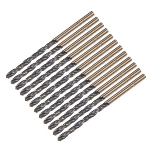 Image of sourcing map 12pcs Jobber Drill Bits 3.2mm Black Nitride & Gold Titanium Coated 4341 High Speed Steel (HSS) 135 Degree Split Point Twist Drill Bits for Stainless Steel Metal Plastic Wood
