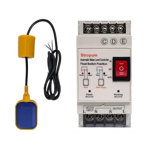 Image of Stropum AC 220V Sump Pump Float Switch Controller,Automatic Water Level Control, Liquid Level Sensor Detector Relay With 9.8Ft Float Switch For Sewage Pump, Water Tank, Septic Tank,FL-4