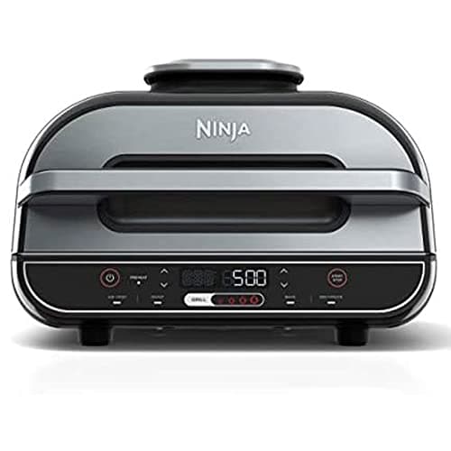 Image of Ninja Foodi 5 In 1 Indoor Grill and Air Fryer with Surround Searing, Removable Grill Gate, Crisper Basket, Cooking Pot, and Smoke Control System