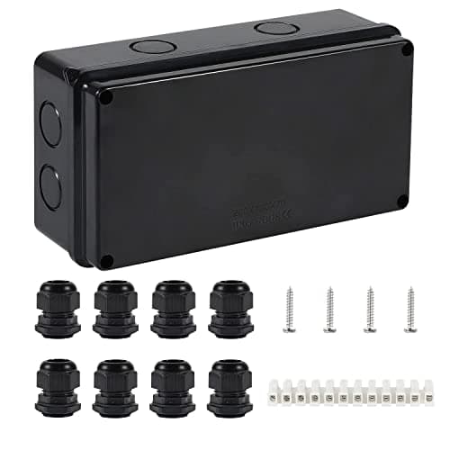 Image of IP65 Waterproof Junction Box Large ABS Electrical Box Outdoor Cable Connector,Black(200x100x70mm)