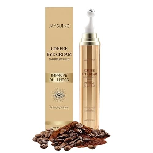 Image of Caffeine Eye Cream Serum for Dark Circles and Puffy Eyes, 20ml Hyaluronic Acid Eye Cream with 360° Cooling Roller for Wrinkles, Eye Bags & Fine Lines, Hydrating Under Eye Treatment for Men & Women, An