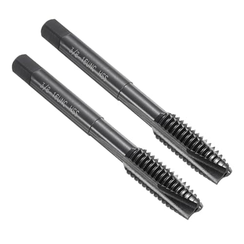 Image of sourcing map Spiral Point Thread Tap 3/8-16 UNC 2B, Nitride Coated Machine Screw Tap Tapping Bit Threading Repair Tool, M2 High-Speed Steel (HSS), 2pcs