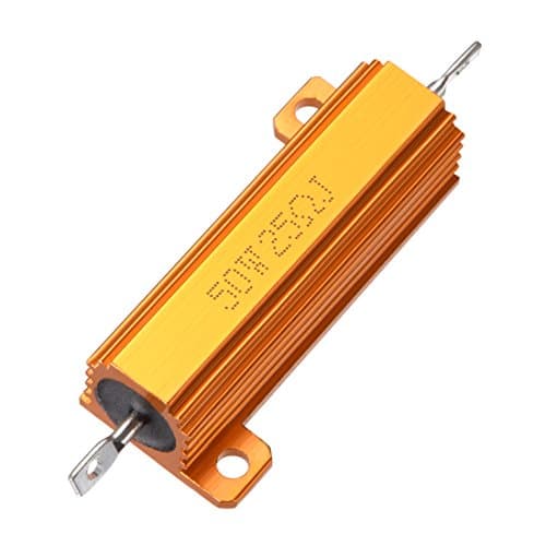 Image of sourcingmap 50W 25 Ohm 5% Aluminum Housing Resistor Screw Tap Chassis Mounted Aluminum Case Wirewound Resistor Load Resistors Gold Tone 1pcs
