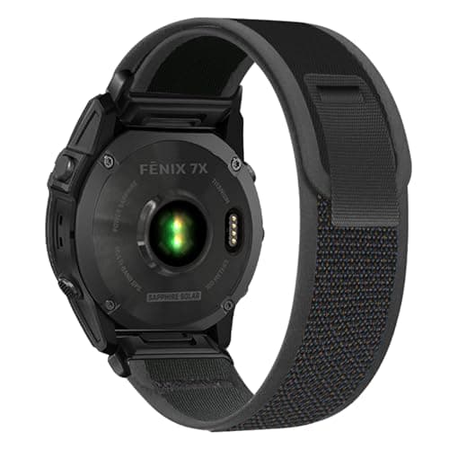 Image of SumRioo QuickFit 26mm Watch Strap for Garmin Fenix 8/8 Solar 51mm/7X Pro Solar/7X Pro/7X/6X Pro/6X/5X Plus/5X/3/3HR, Nylon Trail Loop Band for Garmin Epix 2 Pro 51mm, Tactix Delta, Black*b