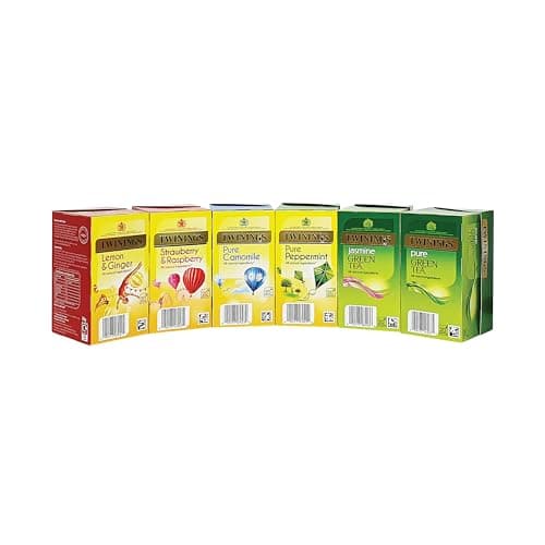 Image of Twinings Infusions Fruit Green Variety Pack 6 x 20 Assorted Individually Wrapped Tea Envelopes (120 tea envelopes)