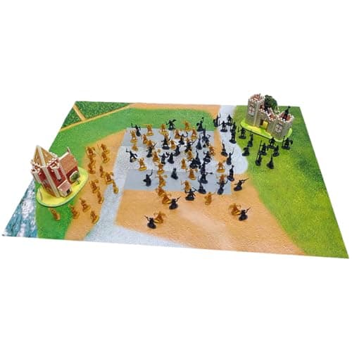 Image of Temeemeg Castle Toy 200PCS 1/72 Medieval Plastic Soldiers with Castles & Battle Map Knight Action Figures for Castle Toy Scenes