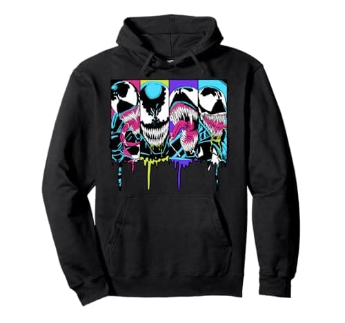 Image of Marvel Venom Colorful Dripping Comic Panel Pullover Hoodie