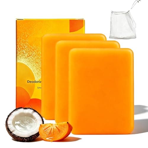 Image of Persimmon Soap – Natural Bar Soap for Body Odour, Natural Hand & Body Soaps for Men Women Deep Cleaning,Removes Odors, Deep Cleansing Face & Body Bar (3Pc)