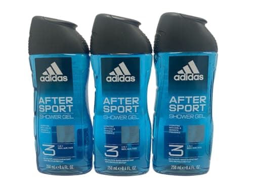 Image of 3 x Adidas Body Hair Face Shower Gel 250ml - After Sport (Hydrating)