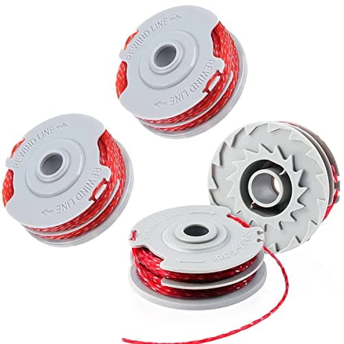 Image of MAOZHOU Strimmer Spool Line,4 PCS Φ1.5mm 11m FLY021 513937190 Standard Double Autofeed Nylon Spools,Strimmer Wire Compatible with Flymo Contour XT/500E/500 XT/Multi Trim/Power Trim/Mini Trim