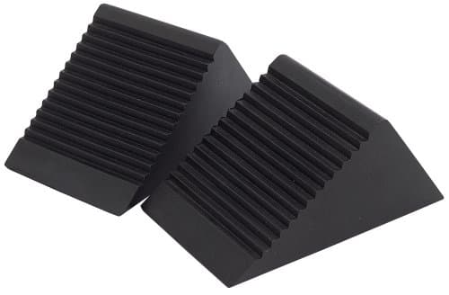 Image of Draper 125 x 60 x 78mm Rubber Wheel Chocks | 2 Piece Levelling Ramps | Caravan Chocks | Anti Roll Vehicle Tools | 54500, Blue