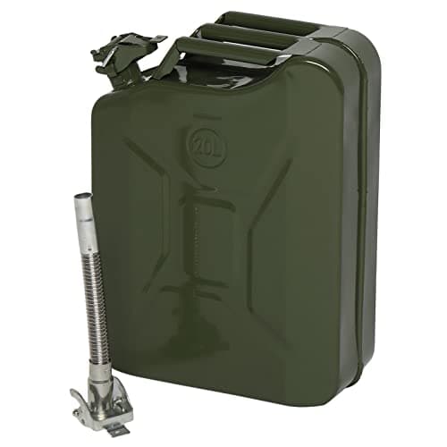Image of Bonnlo 20L Petrol Can Fuel Oil Storage Can Metal Jerry Diesel Tank with Flexi Spout For Diesel, Petrol, Oil Container (Green)