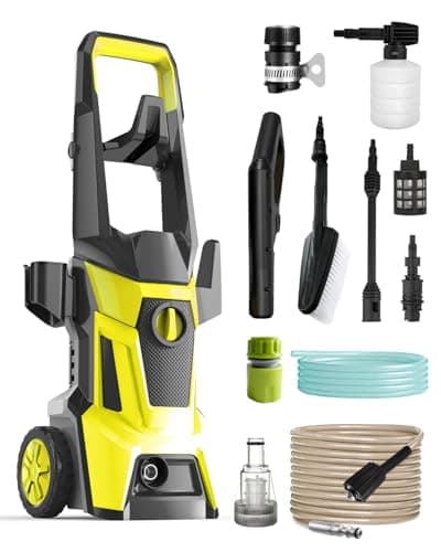 Image of Pressure Washer 1800W, 135 Bar Electric Pressure Washer, 420 L/h Flow Rate, 10m Hose, Dual Spray Guns, Tap Connector, 40 m²/h Coverage – Garden & Patio Cleaning Kit