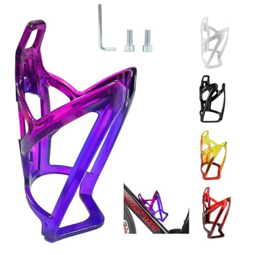 Image of Garegce Bike Water Bottle Cage, Cycling Bottle Cage Durable Non-Slip Bike Drinks Holder, Universal Fit for Mountain MTB Road Bikes Cycling Accessories - Blue Pruple