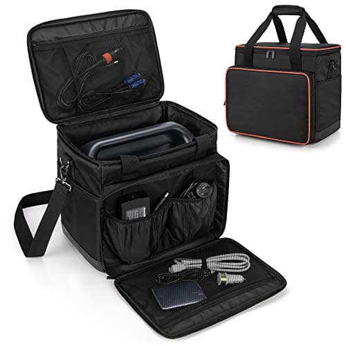 Image of Trunab Travel Carrying Bag Compatible with Jackery Portable Power Station Explorer 1000/ECOFLOW River Max, Storage Case with Waterproof Bottom and Front Pockets for Charging Cable and Accessories