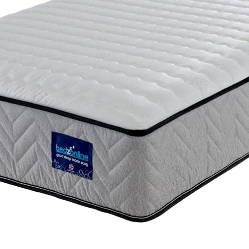 Image of BEDZONLINE Cooling Memory Foam & Spring Mattress - UK Single | 190 x 90 x 20 cm | Thick, Comfy Maxicool Fabric Foam & Open Coil Spring | Support, Alignment & Pressure Relief | Ideal for Hot Sleepers