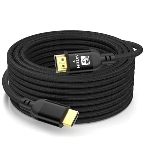 Image of Diyanisly 4K HDMI Cable 25M Ultra, High Speed HDMI 2.0 Cable, Support 4K@60Hz HDR 3D ARC, Ethernet Audio Video Return HDMI Cord for Xbox PS4/PS5 Roku UHD TV Monitor Laptop PC ect (Braided,Black)