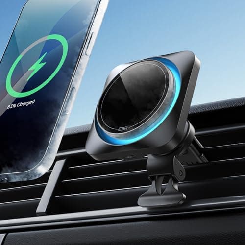 Image of ESR for 15W MagSafe Car Mount Charger CryoBoost, Phone Cooling MagSafe Car Charger, Air Vent/Dashboard Magnetic Phone Holder for iPhone 17e Air 17 Pro Max 16 15 to 12, Galaxy S25/S26 Series, Pixel 10