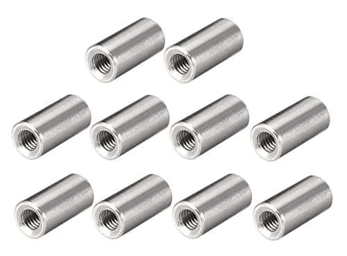 Image of TERF® M8 (8mm) X 30mm Long Round Coupling Nut Female Threaded Bar Rod Studding Connector Round Deep Nut For Home Office Workshop Industrial Constructor and Multi Purpose Use - Pack of 10