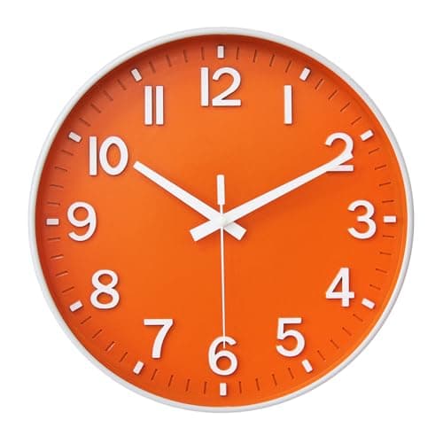Image of HZDHCLH Wall Clock 10 Inch Silent Non Ticking Quartz Modern Decorative Clock for Office Classroom Home Living Room Bedroom(orange)