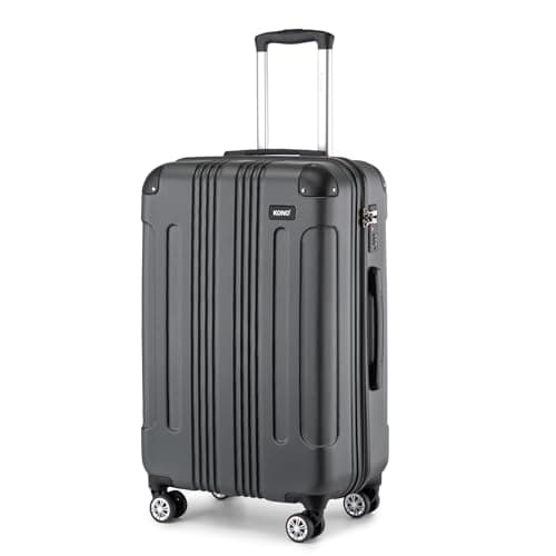 Image of Kono Medium Suitcase 24 Inch Hard Shell Luggage ABS Lightweight Suitcase with 4 Wheels Spinner Business Trip Trolley Case Suitcase (Beige)