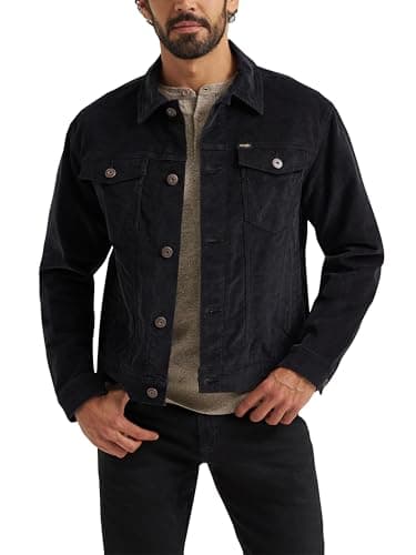 Image of Wrangler Men's Corduroy Trucker Jacket, Jet Black, L