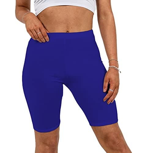 Image of Missloved Ladies Womens Cycling Dancing Gym 1/2 Leggings Active Casual Shorts (Royal Blue, 20-22)