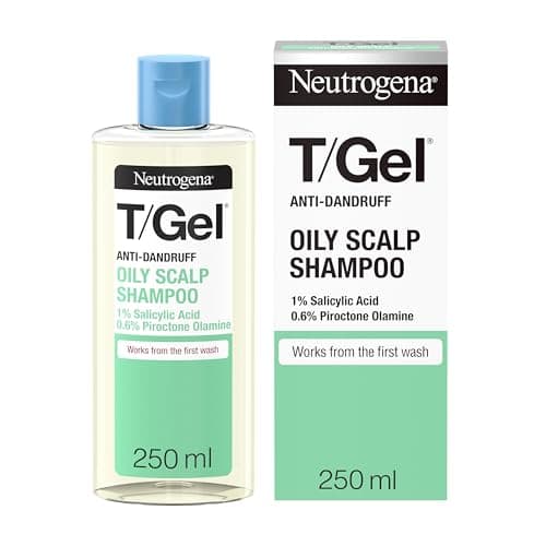 Image of Neutrogena T/Gel Anti Dandruff Shampoo for Oily Scalp and Hair (1x 250ml), Daily Anti-Dandruff Shampoo with Salicylic Acid to Remove Excess Oils from First Wash