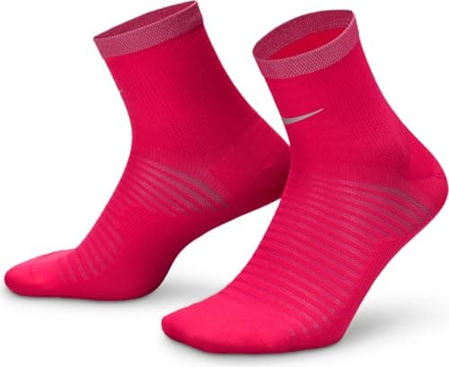 Image of Nike Spark Lightweight Ankle Socks for Running, Rush Pink/Reflective Silv, DA3588-667, 6-7.5