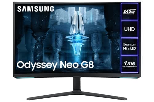 Image of Samsung Odyssey Neo Quantum Mini LED G85NB LS32BG850NPXXU 32" Curved 4K Ultra HD Gaming Monitor Matte Screen - 240Hz, 1ms, 3840x2160, HDR2000, HDMI 2.1, 1000R, Freesync Premium Pro, Height Adjust