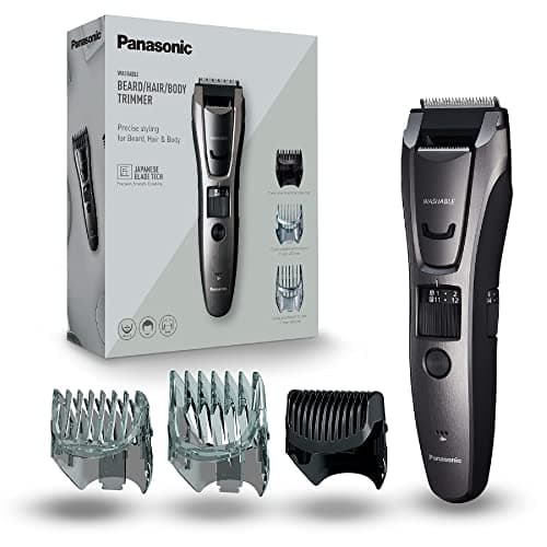 Image of Panasonic ER-GB80 Wet & Dry Electric Hair, Body & Beard Trimmer for Men, Hair Clipper Cordless, 3 Attachments, 40 Cutting Lengths, UK 3 Pin Plug, Grey