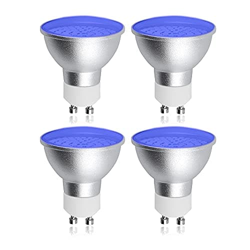 Image of DoRight Blue LED Spotlight Bulbs - 5W GU10 Blue Light Bulb, 220V, MR16 Coloured LED Bulb 50W Equivalent for Landscape & Display Lighting (4-Pack)