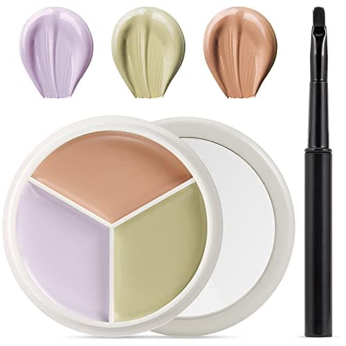 Image of Erinde 3 Colors Mini Concealer Contour Palette, Cream Concealer, Contour And Brighten 3 In 1, Custom Blend Corrects & Conceals Dark Circles, Blemish, Travel Size Makeup Pallet 15g