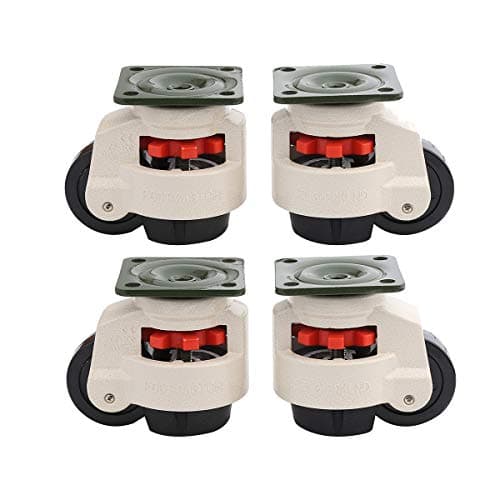 Image of KATSU Castor Wheels Set 4Pcs, 3000KG Loading Capacity, Retractable Machine Moving Levelling Swivel Plate Casters GD-100F for Heavy Machinery, Workbench, Welding Table 5505694