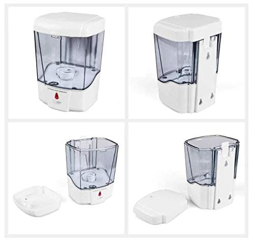 Image of AMBER ROYAL Automatic Soap Dispenser, Contact-less Hand Dispenser, Touch- free Automatic Wall-Mount for Gel or liquid, Infrared Detection Soap Dispenser, Lotion Pump |Battery Operated, Safety Lock
