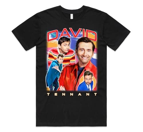 Image of Sanfran Clothing David Tennant Homage Top 90's Retro TV Show Icon Legend Doctor Gift T-Shirt Extra Large/Black