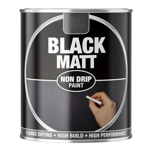 Image of Inspired Essentials 300ml Non Drip Paint Tin Exterior Interior Hard Drying Performance Multi-Purpose Paint Tin for Metal, Wood, Plastic, Walls with Perfect Finish (1, 151 - Black Matt)