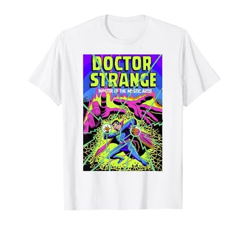 Image of Marvel Doctor Strange Mystic Arts Neon Graphic T-Shirt, Men, White, XX-Large