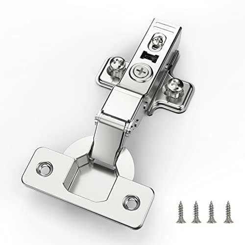 Image of Furniware 10 pcs Soft Close Cabinet Hinge,110 Degree Half Overlay Kitchen Door Hinge,35mm Concealed Kitchen Cabinet Hinges Cabinet Door Plate with Screws