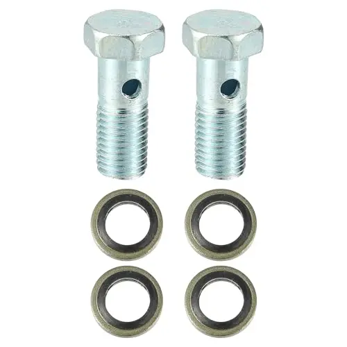Image of X AUTOHAUX 2 Set Universal Auto Banjo Bolt Brake Fitting Adapter M10 x 1.25
